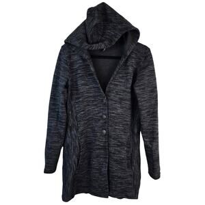 Kuhl Isla Wool Blend Cardigan Women's M Dark Gray Hooded Granola Girl Gorpcore
